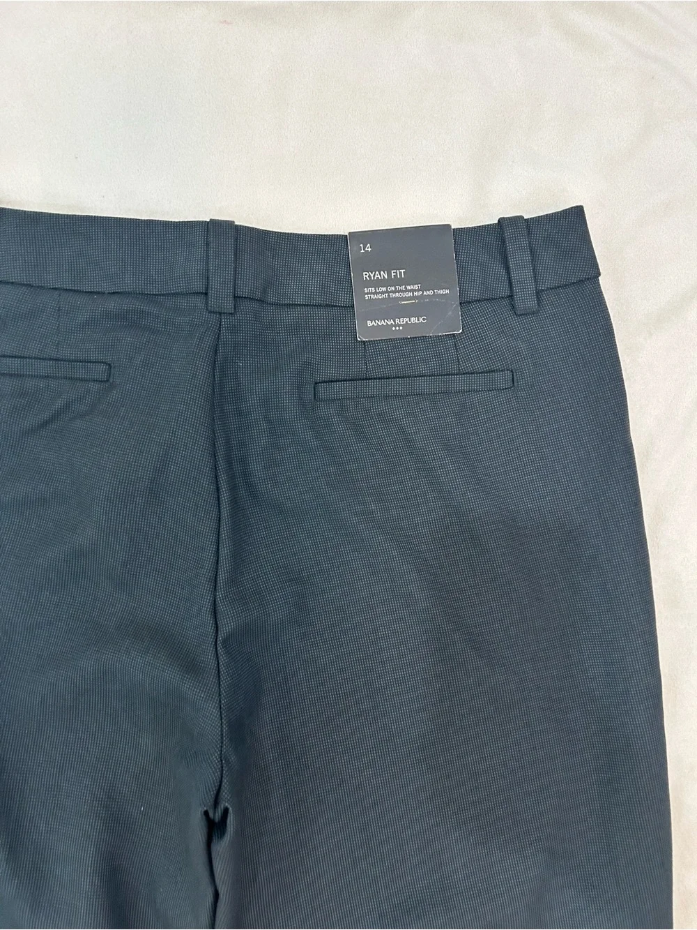 Banana Republic Ryan Fit Dress Pants, Low Waist Black Slacks, Size 14